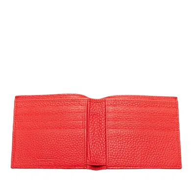 Pre-owned Bottega Veneta Red Color Leather Wallet (bi-fold) ()