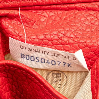 Pre-owned Bottega Veneta Red Color Leather Wallet (bi-fold) ()