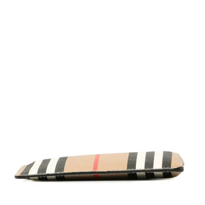 Pre-owned Burberry Beige Multi-color Pvc Leather Coin Purse/coin Case ()