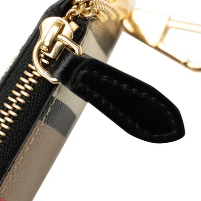 Pre-owned Burberry Beige Multi-color Pvc Leather Coin Purse/coin Case ()