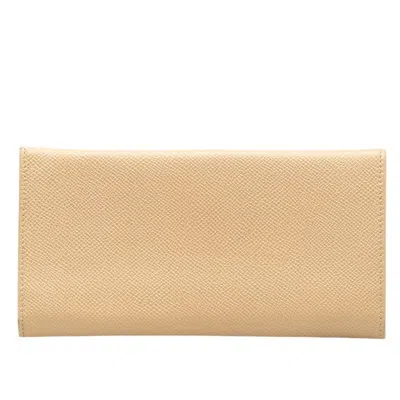 Pre-owned Bvlgari Beige Leather Long Wallet (bi-fold) ()