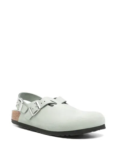 Birkenstock 'tokio' Light Blue Mules With Buckles On The Front And Back
