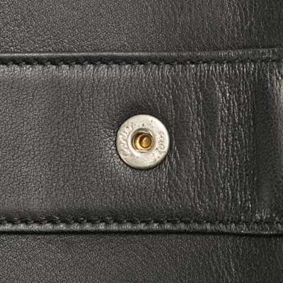 Pre-owned Cartier Black Leather Long Wallet (bi-fold) ()