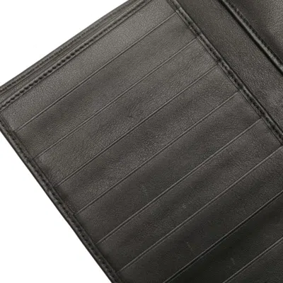 Pre-owned Cartier Black Leather Long Wallet (bi-fold) ()