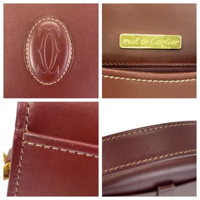 Pre-owned Cartier Bordeaux Leather Shoulder Bag ()