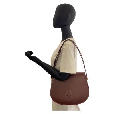 Pre-owned Cartier Bordeaux Leather Shoulder Bag ()
