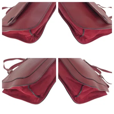 Pre-owned Cartier Bordeaux Wine Red Leather Handbag Shoulder Bag ()