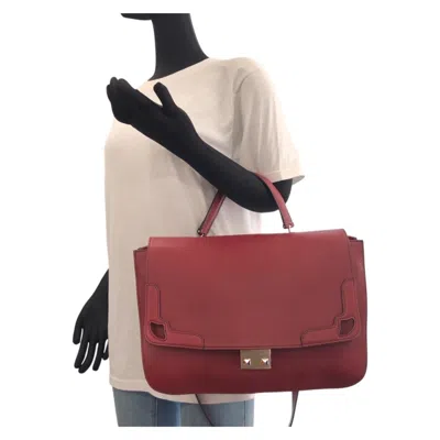 Pre-owned Cartier Bordeaux Wine Red Leather Handbag Shoulder Bag ()