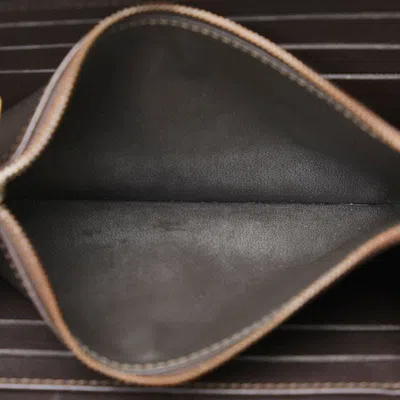 Pre-owned Celine Beige Brown Canvas Leather Long Wallet (bi-fold) ()