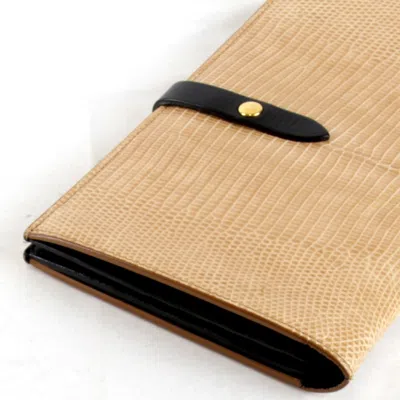 Pre-owned Celine Beige Pvc Leather Long Wallet (bi-fold) ()