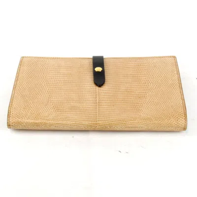 Pre-owned Celine Beige Pvc Leather Long Wallet (bi-fold) ()