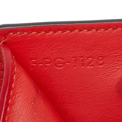 Pre-owned Celine Beige Red Color Leather Wallet (tri-fold) ()
