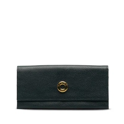Pre-owned Celine Black Leather Long Wallet (bi-fold) ()