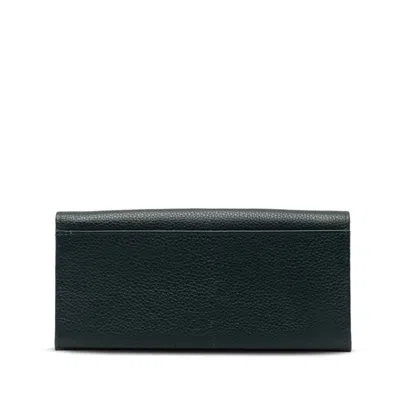 Pre-owned Celine Black Leather Long Wallet (bi-fold) ()