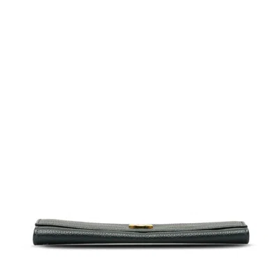 Pre-owned Celine Black Leather Long Wallet (bi-fold) ()