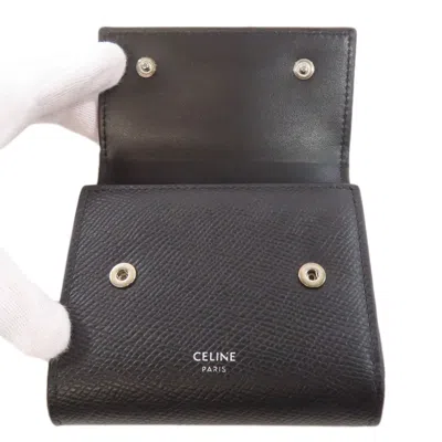 Pre-owned Celine Black Leather Wallet (bi-fold) ()