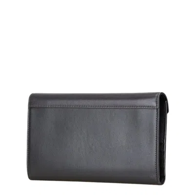 Pre-owned Celine Black Pink Leather Long Wallet (tri-fold) ()