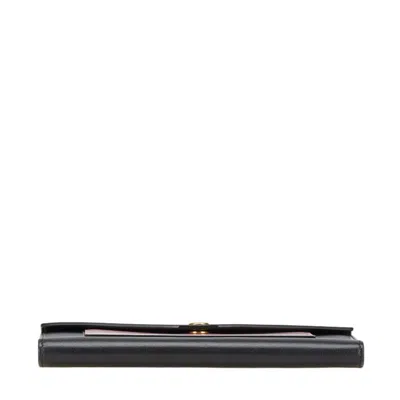 Pre-owned Celine Black Pink Leather Long Wallet (tri-fold) ()