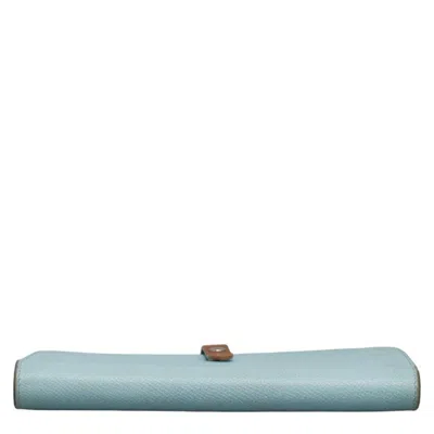 Pre-owned Celine Blue Brown Leather Wallet (bi-fold) ()