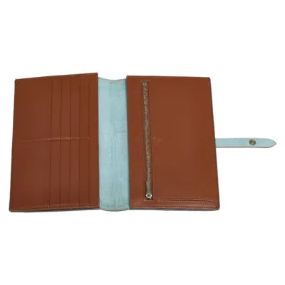 Pre-owned Celine Blue Brown Leather Wallet (bi-fold) ()