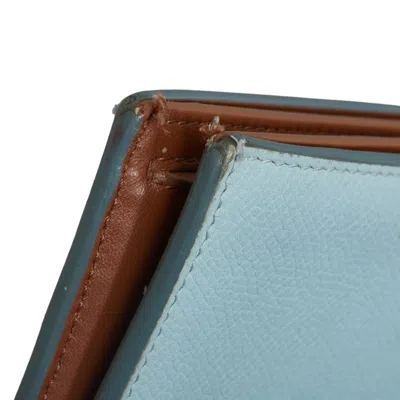 Pre-owned Celine Blue Brown Leather Wallet (bi-fold) ()