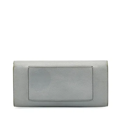 Pre-owned Celine Gray Leather Long Wallet (bi-fold) ()