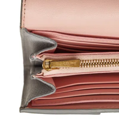 Pre-owned Celine Gray Leather Long Wallet (bi-fold) ()