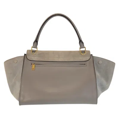 Pre-owned Celine Gray Leather Suede Handbag Shoulder Bag ()