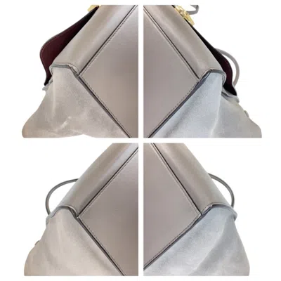 Pre-owned Celine Gray Leather Suede Handbag Shoulder Bag ()