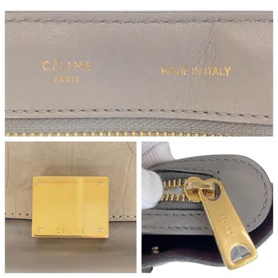 Pre-owned Celine Gray Leather Suede Handbag Shoulder Bag ()
