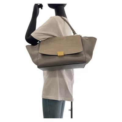 Pre-owned Celine Gray Leather Suede Handbag Shoulder Bag ()