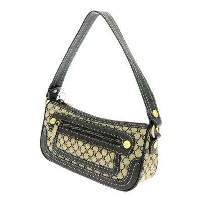 Pre-owned Celine Macadam Brown Canvas Leather Shoulder Bag ()