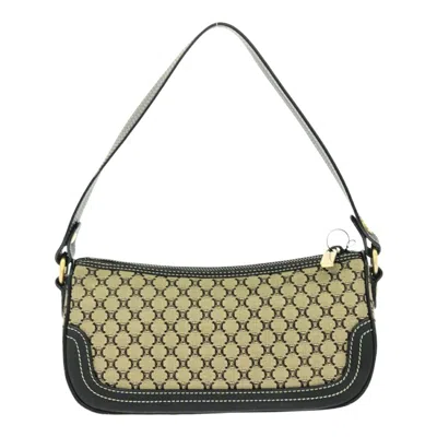 Pre-owned Celine Macadam Brown Canvas Leather Shoulder Bag ()