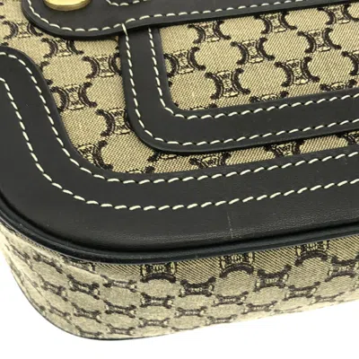 Pre-owned Celine Macadam Brown Canvas Leather Shoulder Bag ()