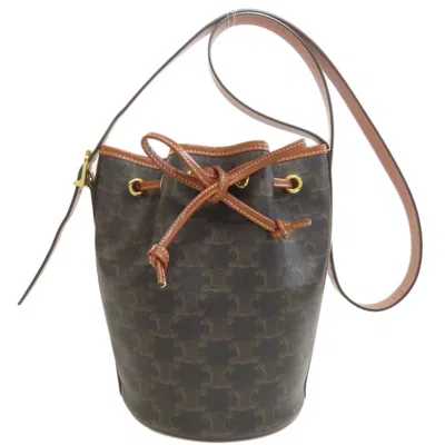 Pre-owned Celine Macadam Brown Dark Brown Pvc Shoulder Bag ()