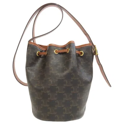 Pre-owned Celine Macadam Brown Dark Brown Pvc Shoulder Bag ()