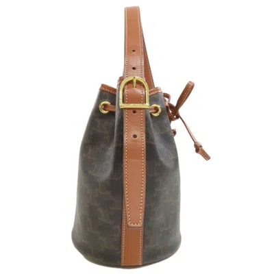 Pre-owned Celine Macadam Brown Dark Brown Pvc Shoulder Bag ()