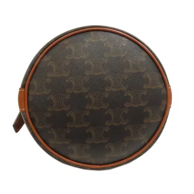 Pre-owned Celine Macadam Brown Dark Brown Pvc Shoulder Bag ()