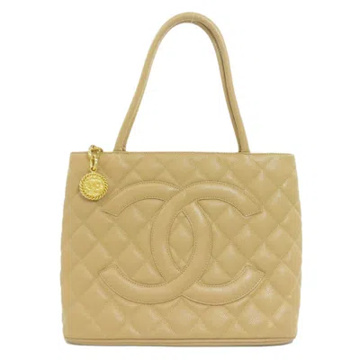 Pre-owned Chanel Beige Leather Tote Bag ()