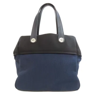 Pre-owned Chanel Black Navy Nylon Tote Bag ()