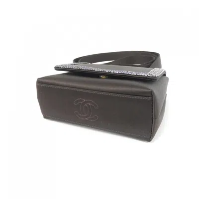 Pre-owned Chanel Brown Satin Beads Shoulder Bag ()