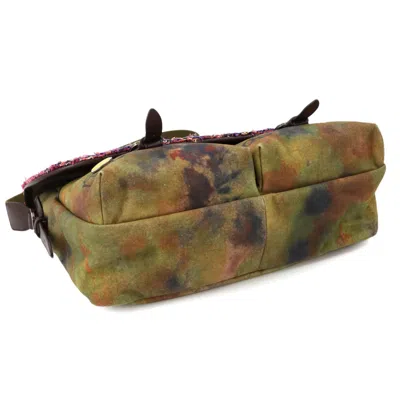 Pre-owned Chanel Khaki Canvas Leather Shoulder Bag ()