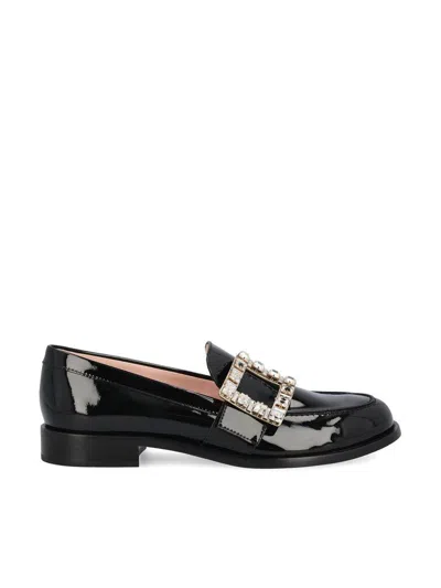 Roger Vivier Block Heel Loafer With Metallic Buckle Detail