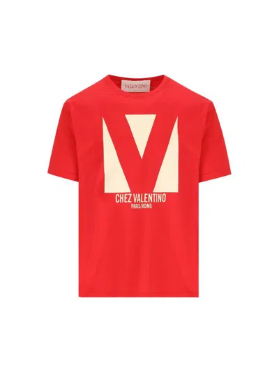 Valentino Crewneck Graphic Print T-shirt Logo