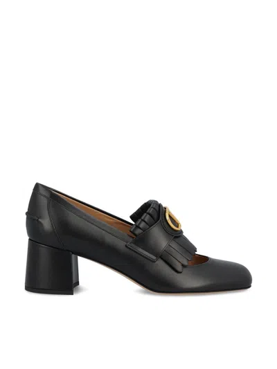 Valentino Garavani Vlogo Signature Fringed Calfskin Pumps 55mm Woman Black 40