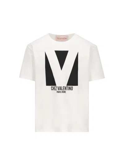 Valentino Mens Avorio Logo-print Crew-neck Cotton-jersey T-shirt