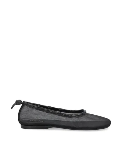 Alohas Gill Mesh Black Leather Ballet Flats