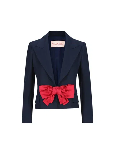 Valentino Tailored Bow-detail Jacket Crafted From Lightweight Viscose