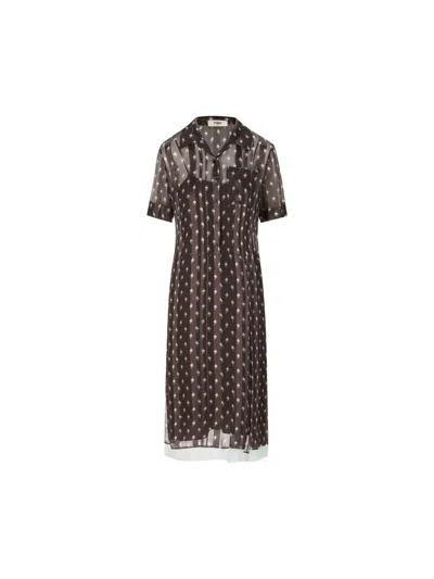 Fendi Women Printed Silk Shirt Dress