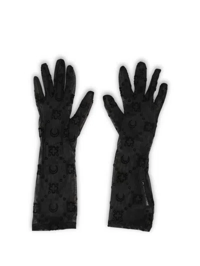 Marine Serre Black Monogram Mesh Gloves